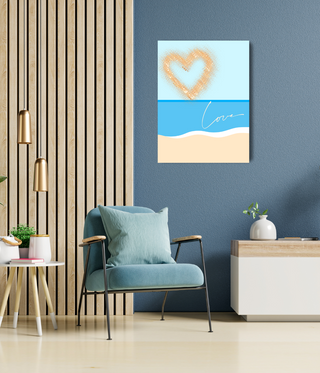 Gold Shape Love Heart Above Beach Canvas