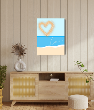 Gold Shape Love Heart Above Beach Canvas