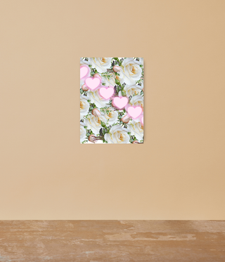 Five Pink Heart Wall Canvas