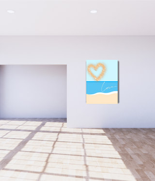 Gold Shape Love Heart Above Beach Canvas