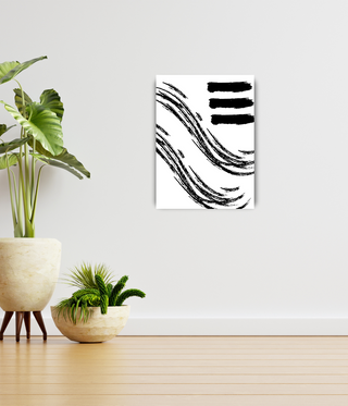 Black & White Paint Strokes Wall Art