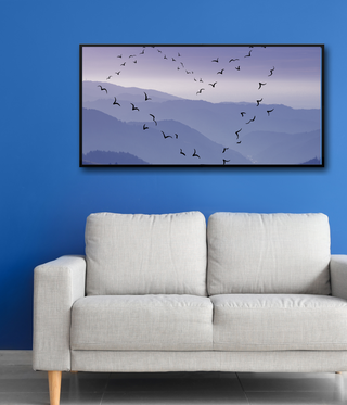 Heart Shape Birds Flying Wall Art