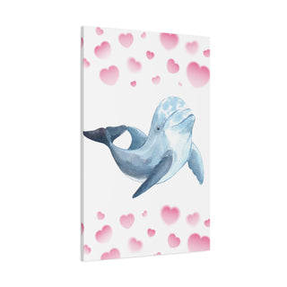 Happy Love Dolphin Wall Canvas