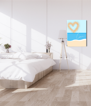 Gold Shape Love Heart Above Beach Canvas