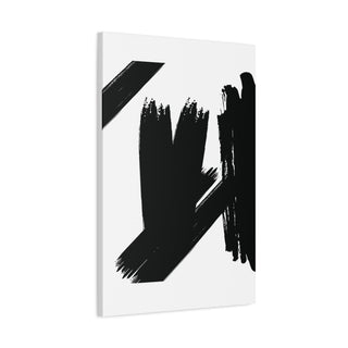 Seven Paint Strokes Black & White Canvas