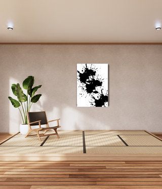 3 Paint Splash Black White Wall Art