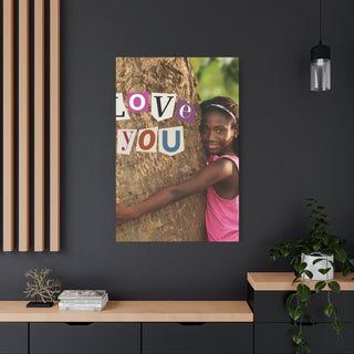 Child Hugging Tree Nature Love You Wall Canvas