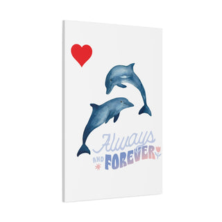 Two Dolphins Joined in Love Wall Canvas