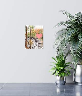 Waterfall Love Hearts Abstract Wall Canvas