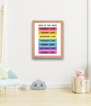 Days Of The Week Baby Frame Art