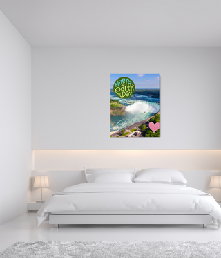 Happy Earth Day Huge Beautiful Waterfall Wall Canvas