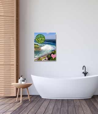 Happy Earth Day Huge Beautiful Waterfall Wall Canvas