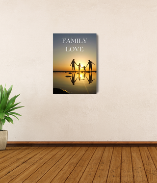 Family Running to Beach Canvas