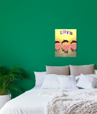 Three Love Jumping Dolphins Wall Art