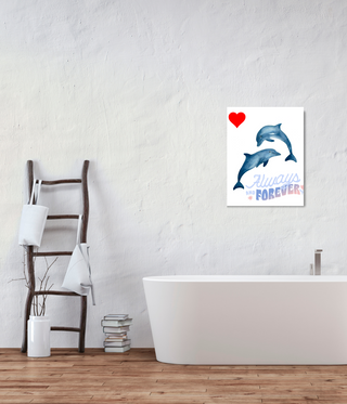 Two Dolphins Joined in Love Wall Canvas