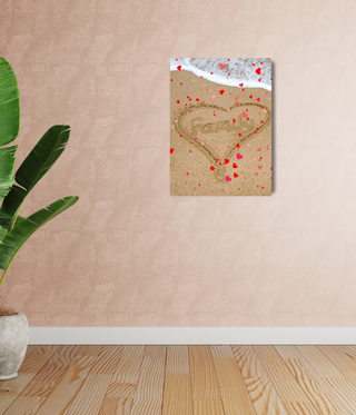 Floating Love Hearts On Beach Wall Canvas