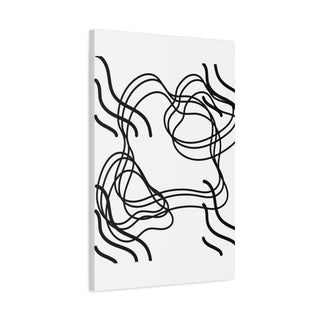 Abstract Black Moving Design Lines Canvas