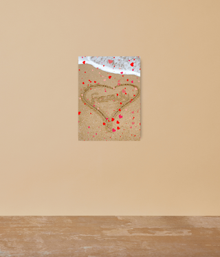 Floating Love Hearts On Beach Wall Canvas