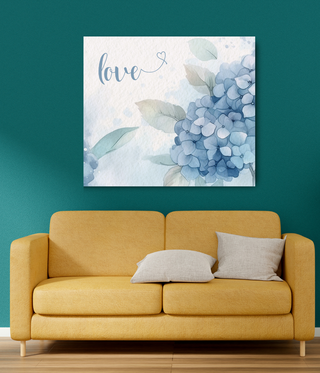 Blue Love Flower Abstract Wall Art