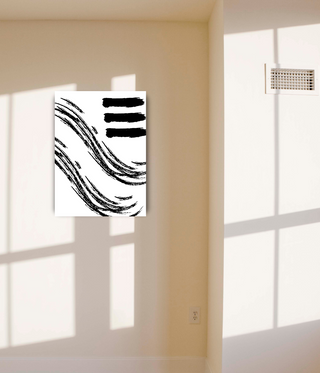 Black & White Paint Strokes Wall Art