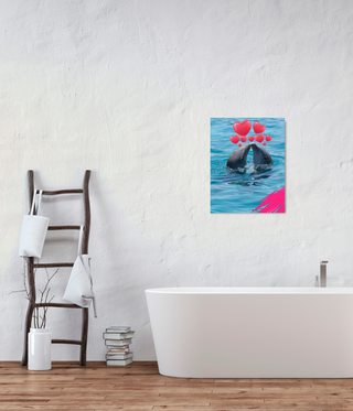 Two Dolphins Kissing Love Canvas