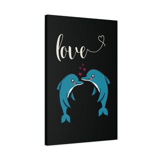 Blue Kissing Dolphins Wall Art