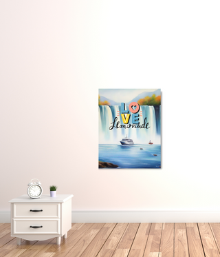 Love Abstract Waterfall Wall Canvas