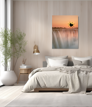 Sunset Waterfall Abstract Canvas