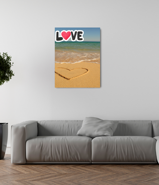 Heart Shape Beach Wall Art