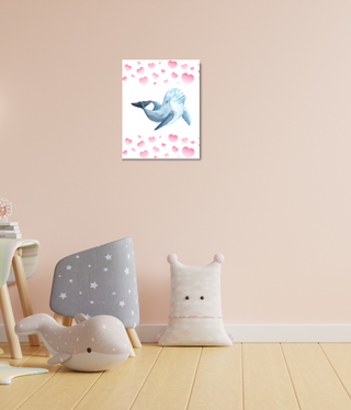 Happy Love Dolphin Wall Canvas