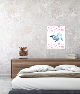 Happy Love Dolphin Wall Canvas