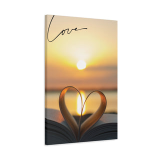 Love Heart Sunset Wall Canvas