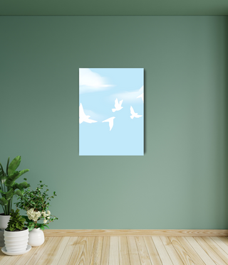 Flying Birds Abstract Canvas