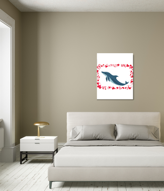 Blue Dolphin Wall Canvas