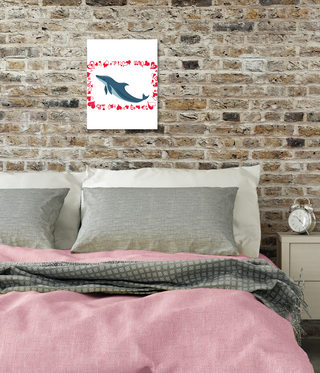 Blue Dolphin Wall Canvas