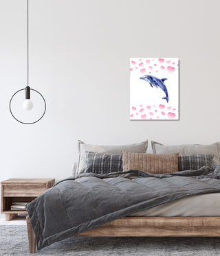 Leaping Up Dolphin Canvas