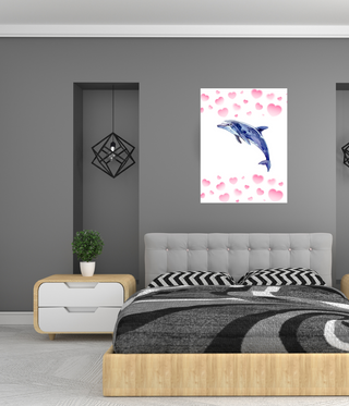 Leaping Up Dolphin Canvas