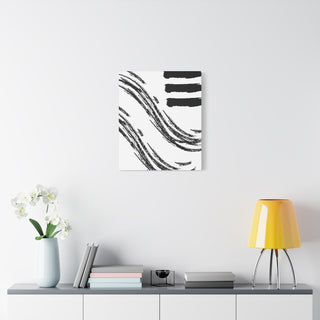 Black & White Paint Strokes Wall Art