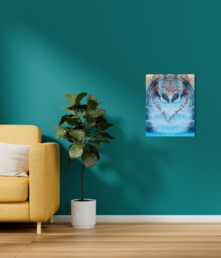 Leaping Splashing Two Love Dolphins Wall Canvas