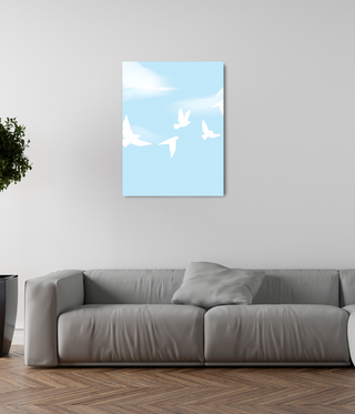 Flying Birds Abstract Canvas