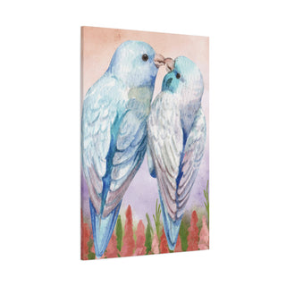 Two Kissing Love Birds Abstract Wall Art