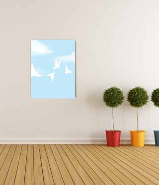 Flying Birds Abstract Canvas