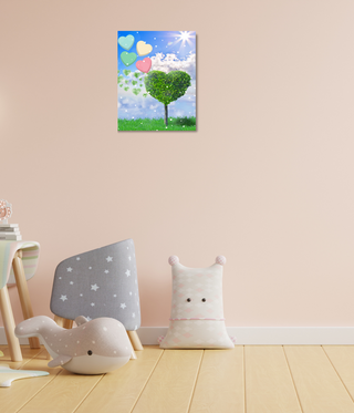 Beautiful Love Heart Tree Wall Canvas