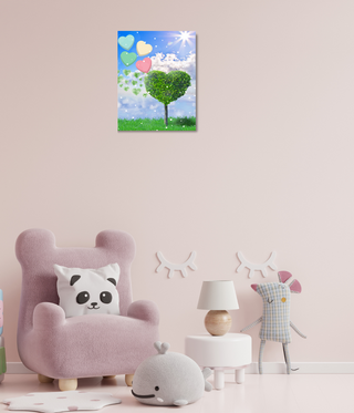 Beautiful Love Heart Tree Wall Canvas