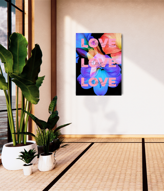 Love Love Love Flower Canvas