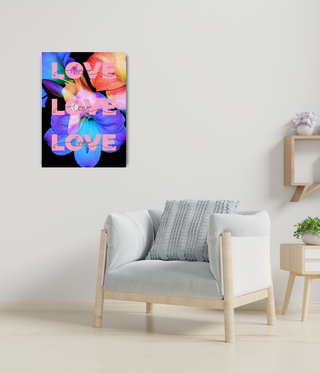 Love Love Love Flower Canvas