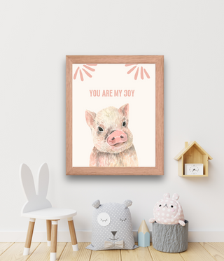 Pink Pig Nursery Love Quote Wall Decor Art