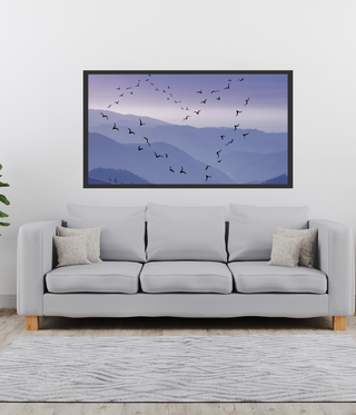 Heart Shape Birds Flying Wall Art