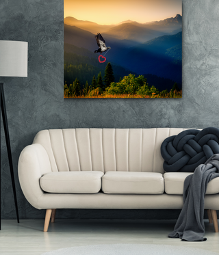 Bird Flying Over Mountain Wall Art