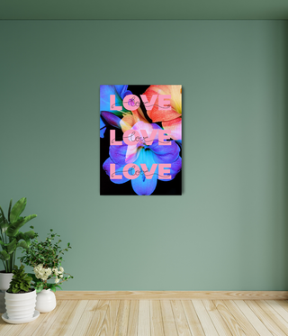 Love Love Love Flower Canvas